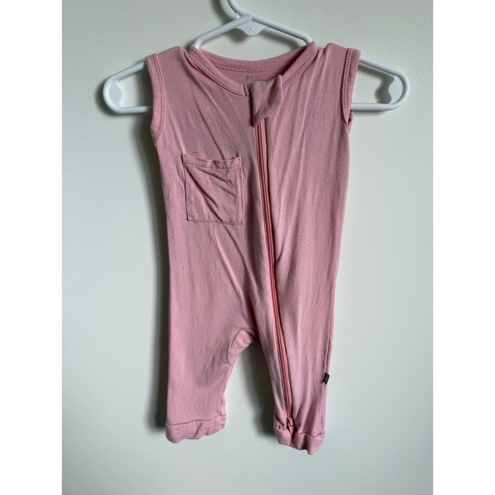 Kyte Baby Sleeveless Bamboo Romper Pink 0-3 Months